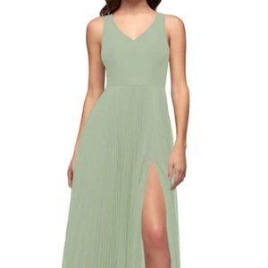 Azazie Dusty Sage Lindsey Bridesmaid Gown Size A8
